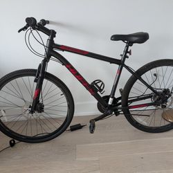 Huffy Rangeline Mountain Bike, 27.5" Wheels, Adults Ages 14+, Black and Red