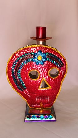 Day of the Dead candle holder