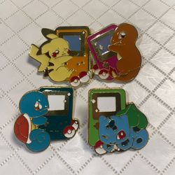 Pokemon Gameboy Console Enamel Pin Pikachu Squirtle Bulbasaur Charmander New