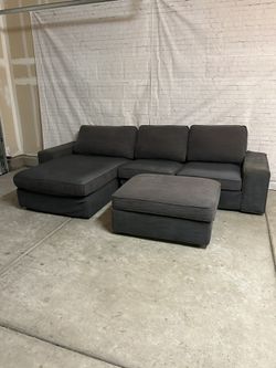 Beautiful 3pc Grey Sectional (Delivery Available)