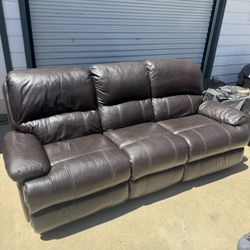 Leather Reclining Couch 