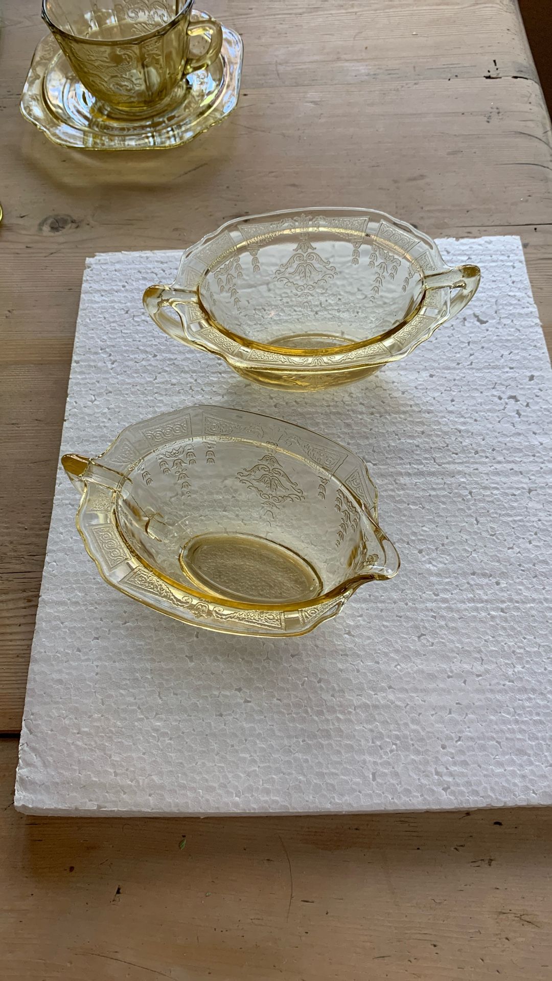 Dishes - Yellow Depression Glass Set