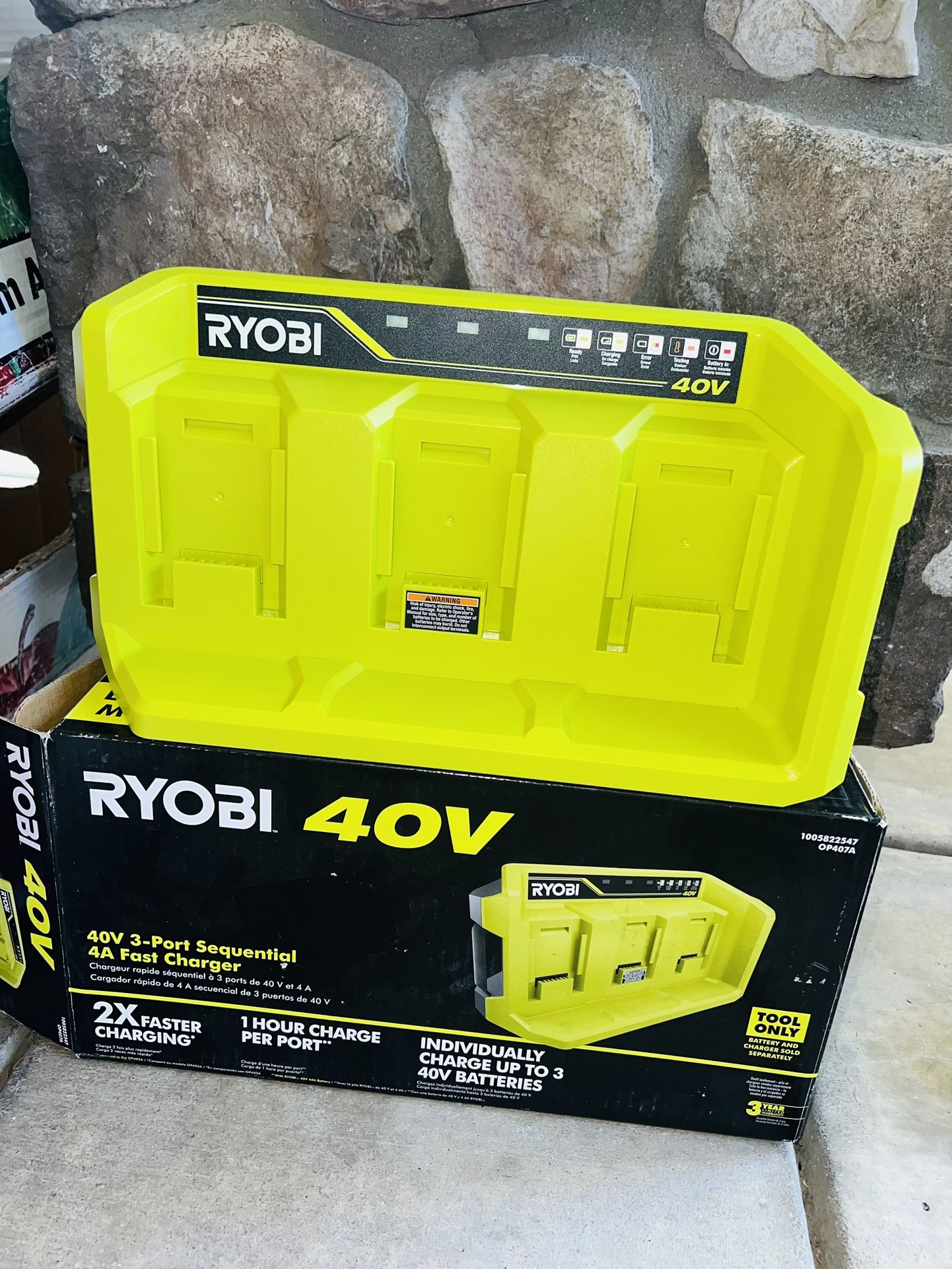 RYOBI 40V 3-Port Fast Rapid Charger New !!!