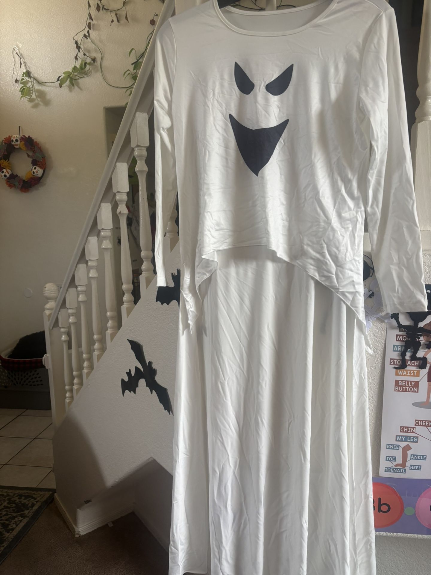 Halloween White Ghost Dress -X-Large 