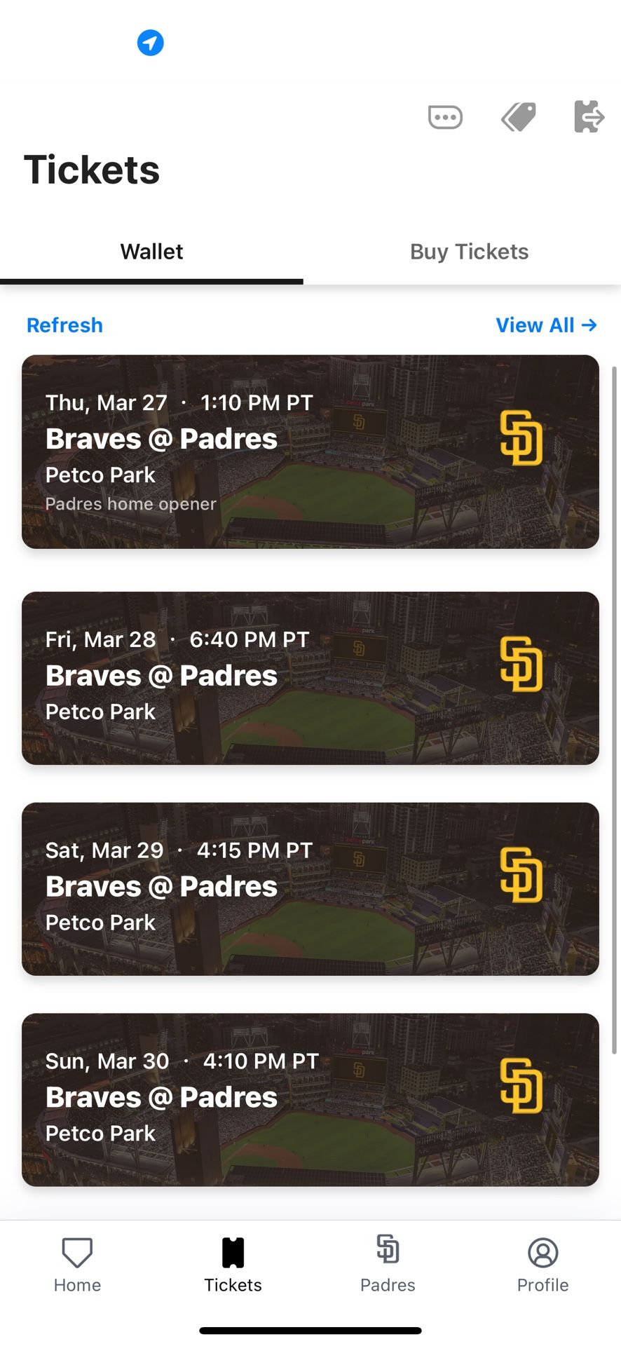 Padres Vs Braves Saturday 2 Tickets