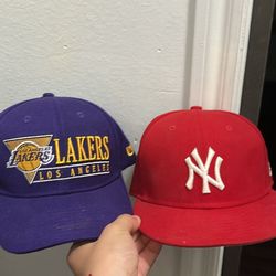 Yankes Cap And Lakers Cap