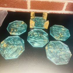 Coaster Set Of 5 With Holder Made By Me 