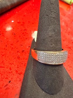 14KT Gold Band W/ Small Diamonds 44367-1