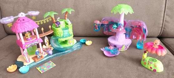Hatchimals Tropical Island & Secret Scene Egg Playsets w/pets