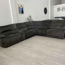 Redding 6-piece Fabric Power Reclining Sectional Couch with Power Headrest