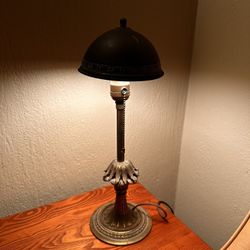 Vintage Little Bronze-Finish Metal Lamp