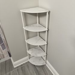 White Corner Shelf Stand