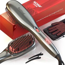 NEW BeKind Anion 30-in-1 Hair Straightener Brush, Built in Upgraded Anion Feature, 15s Fast Heat-up, Multiple Temperature Settings (from 265℉ to 450℉)