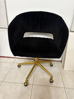 Computer Desk Chair Rolling Black Velvet