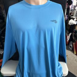 Mens Reel Life Long Sleeve Fishing Shirt Pullover Teal/Blue Size Xxl