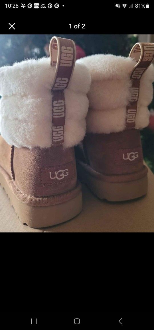 Girls' Fluff Mini Quilted Ugg Boots