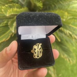 10k Gold “K” Ring 