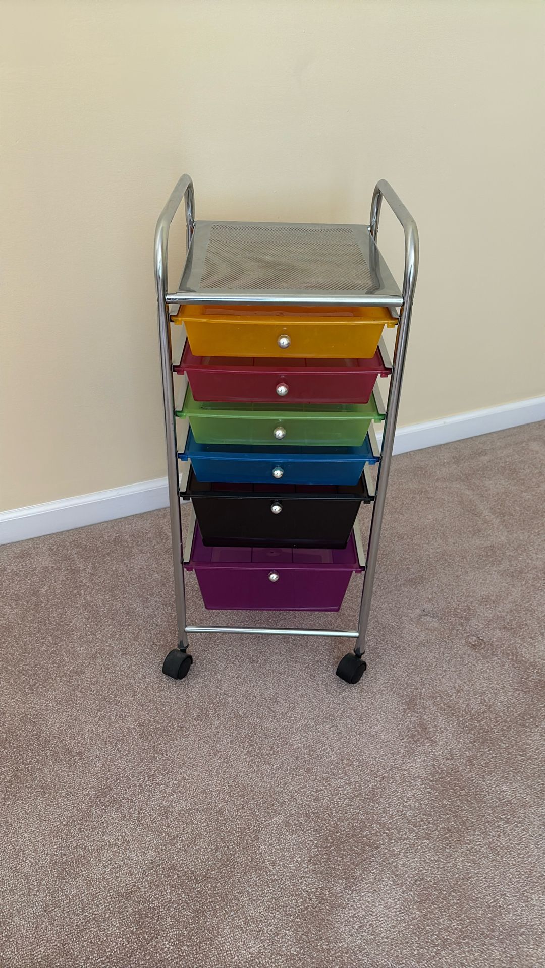 Rolling 6 Drawer Cart Multicolor