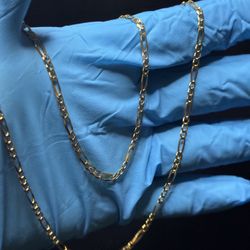 14K Diamond Cut Figaro