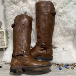 Frye Phillip Riding Knee High Brown Leather Boots size 7 B