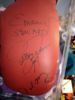 Oscar de la Hoya and Jesse James Leija and Emmanuel Stewart Autographs
