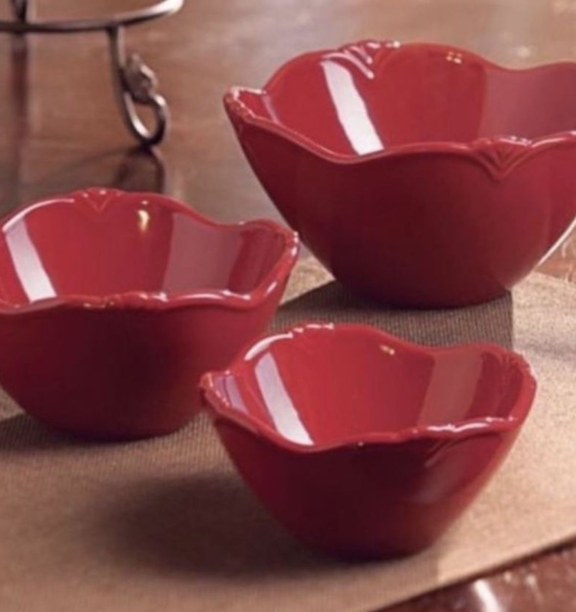 Princess House Pavilion Bowls Rojos
