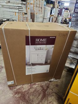 Home Decorators Collection
Sedgewood 37 in. Single Sink Freestanding White Bathroom Vanity with Arctic Solid Surface Top