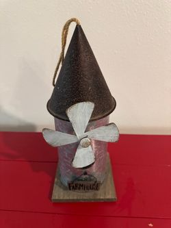 Windmill Decor table top or hanging