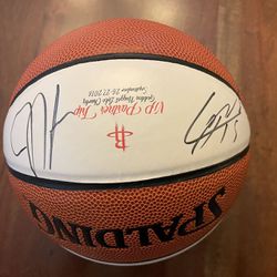 Houston Rockets Team Signed Mini Basketball James Harden