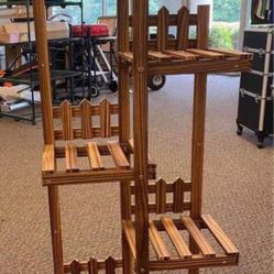 6 Potted Wood Plant Stand Flower Pot Rack Shelf Indoor Outdoor Home Decor (5 tier)