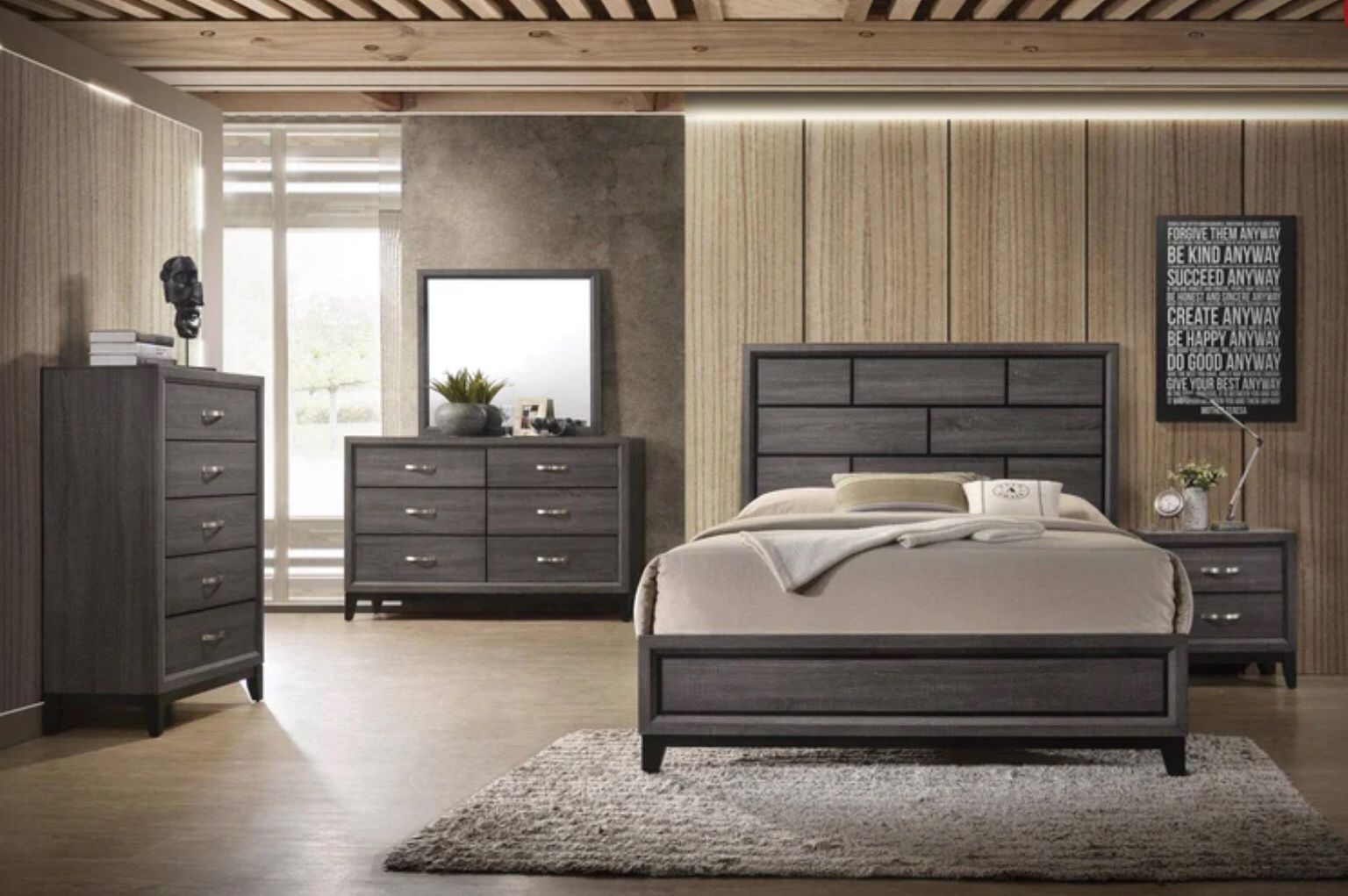 Six piece twin bedroom set 