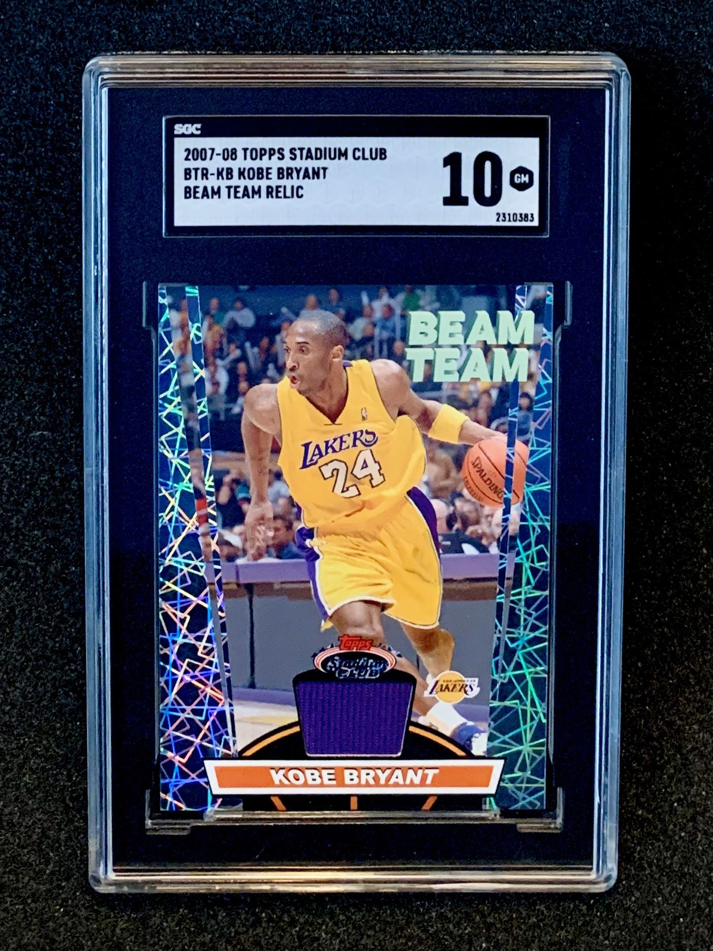 2007-08 Topps Stadium Club Beam Team Kobe Bryant Relic SGC 10 Gem Mint