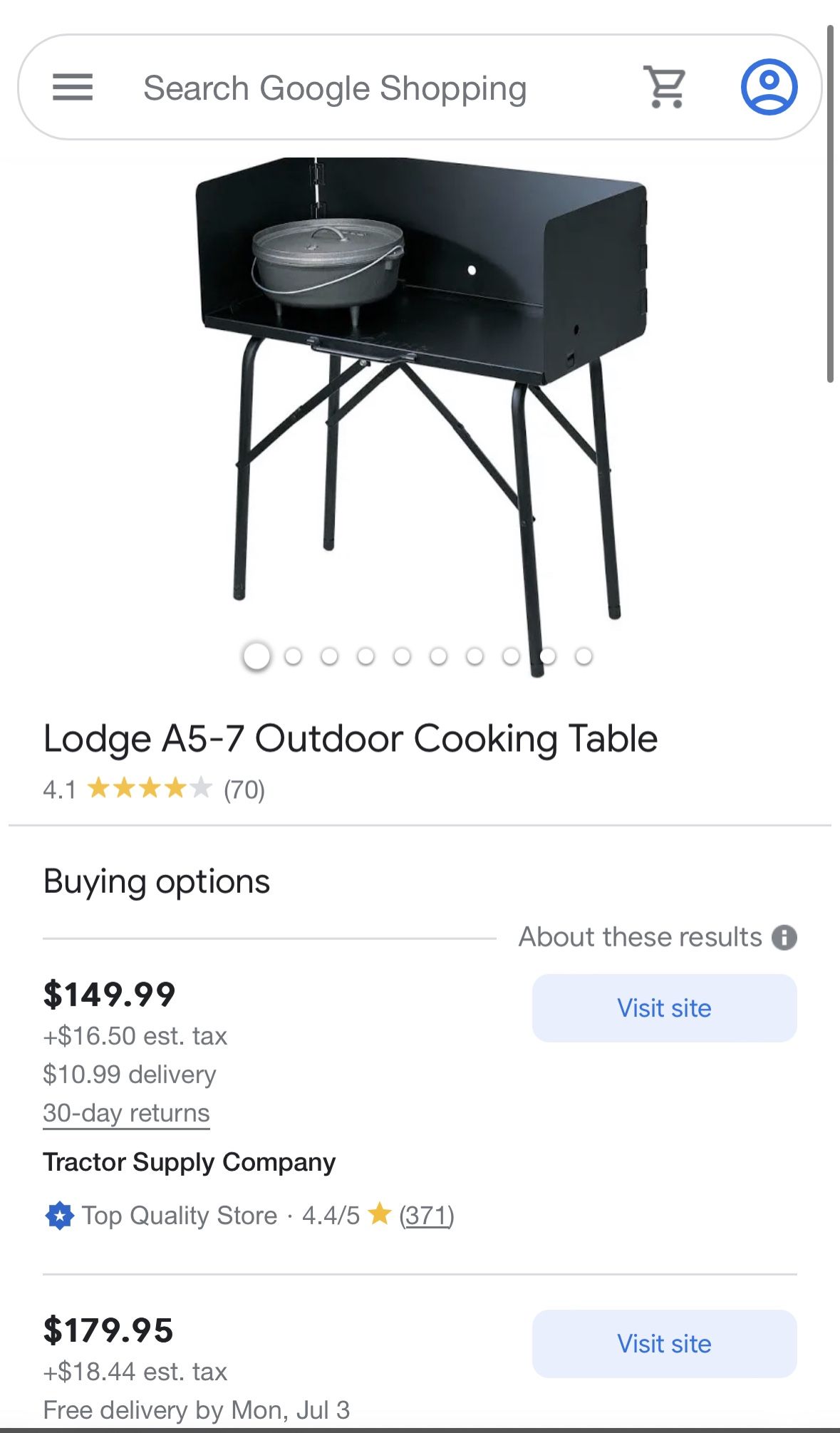 Lodge A5-7 Outdoor Cooking Table