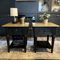 Classic Black End Tables or Nightstands – Set of 2