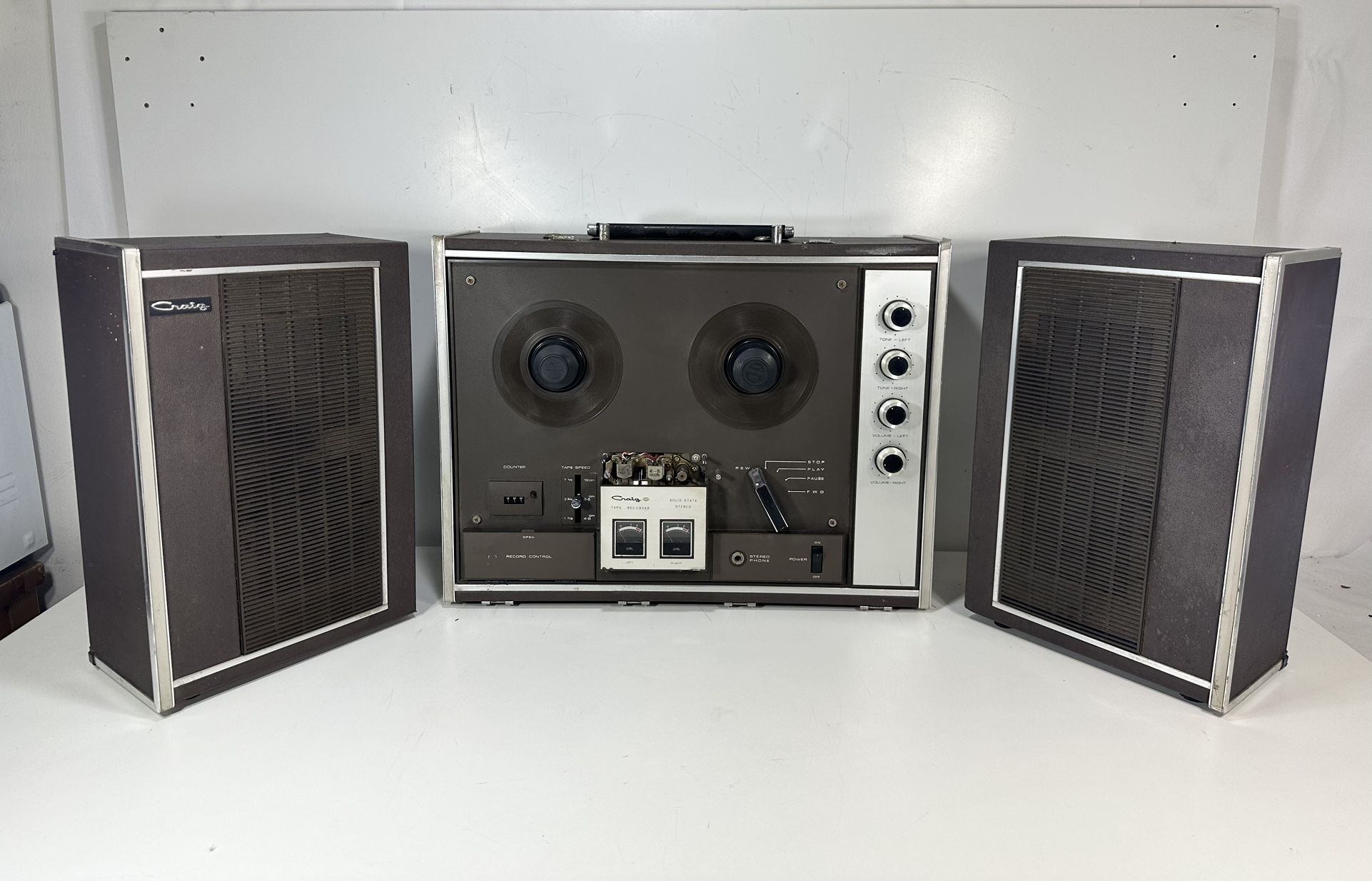 Vintage Craig 2403 Portable Stereo Reel to Reel Tape Recorder, Power On/UNTESTED
