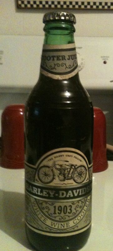 Vintage Harley Davidson (Scooter Juice)1903 white wine bottle