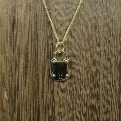 18 Inch Gold Over Sterling Silver Lock Pendant Necklace