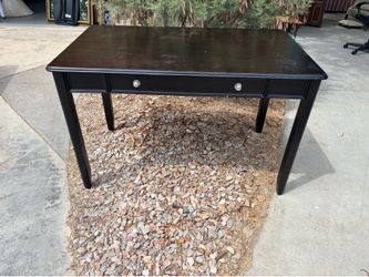 Black wooden desk