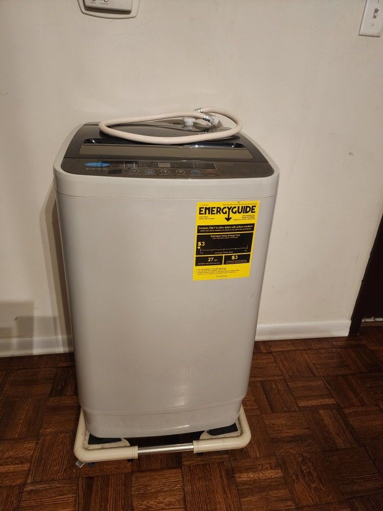 17.6Lbs Portable Washing Machine, Full-Automatic Portable Compact Washer with Drain Pump