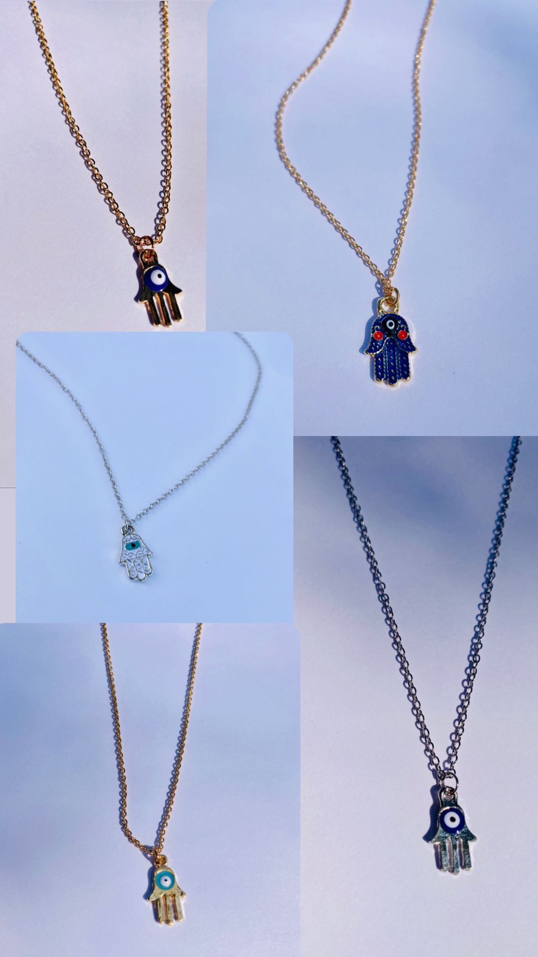 The Hamsa evil eye gold plated necklace - each $12 today only