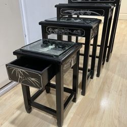 Set Of 4 Mother Of Pearl Nesting Tables 
