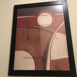 26 X 80 inch abstract  painting (with frame)