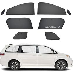 Side Window Black Silver Camp Privacy Sunshade 6pcs ，Fit For Toyota Sienna 11-19 