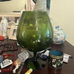 Brandy Glass A Big One Vintage Green 