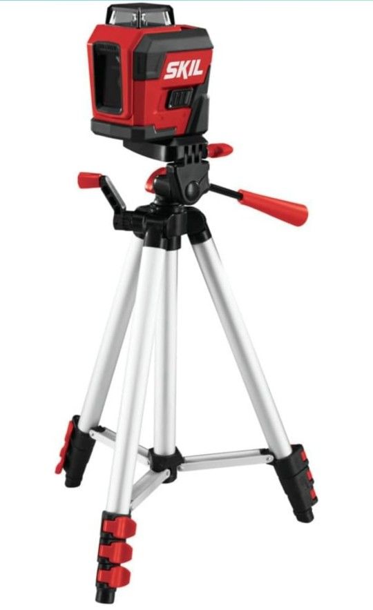 SKIL 65ft. 360° Red Self-Leveling Cross Line Laser Level with Horizontal and Vertical Lines Rechargeable Lithium Battery USB Charging Port