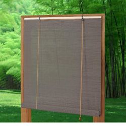 Bamboo Roller Shades Roman Shades for Window: Bamboo Blinds for Interior Windows and Outdoor Patio,Roll Up Blinds for Indoor Porch Light Filtering Sun