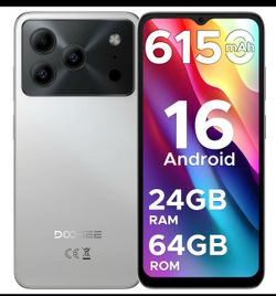 DOOGEE NOTE56 Android 16 Phone, 24GB+64GB Unlocked Cell Phone,6150mAh Battery,6.56'' HD+90Hz,8.45mm Slim Smartphone,GeminiAI NFC Charging Expandable