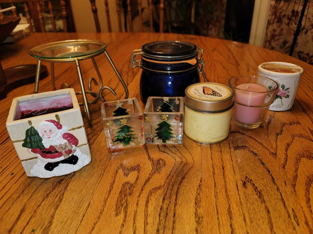 Candle Lot. Christmas Candles. Wax Melt Stand.