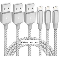 iPhone Charger 3 Pack 10 ft Apple MFi Certified Lightning Nylon Braided Cable Fast Charging Cord Compatible with iPhone 13 12 11 Pro Max XR XS X 8 7 6