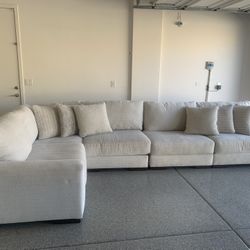 Cream-colored Sectional Couch 